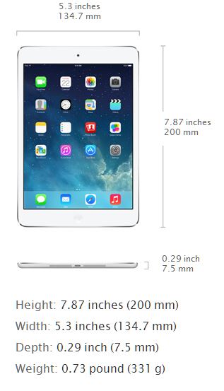 New Apple iPad Mini With Retina Display - Analie Cruz - Measurements